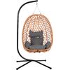 ΚΡΕΜΑΣΤΗ ΦΩΛΙΑ NESTA HM6468.05 ΜΑΥΡΟ ΜΕΤΑΛΛΟ--ΚΑΦΕ P.E.RATTAN 100x100x190Υεκ.