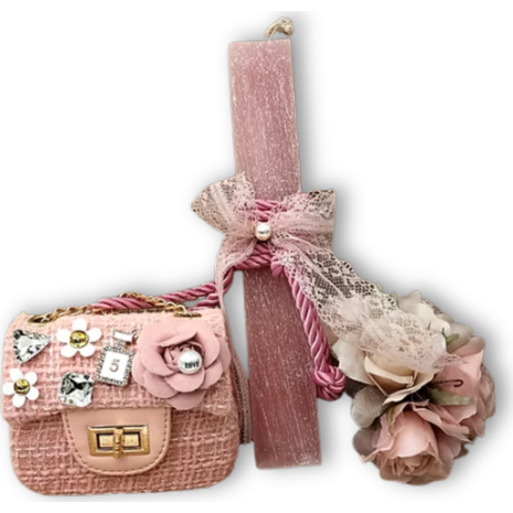 Λαμπάδα Deris Πλακέ Με Τσαντάκι Σάπιο Μήλο