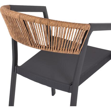 ΠΟΛΥΘΡΟΝΑ ΑΛΟΥΜΙΝΙΟΥ HM5891.01 ΑΝΘΡΑΚΙ ΣΚΕΛΕΤΟΣ&TEXTLINE-ΜΠΕΖ RATTAN 57x53x80Υ εκ.