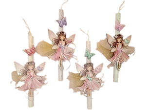 Λαμπάδα αρωματική ξύλινη φιγούρα νεράιδα μεγάλη (διάφορα χρώματα)