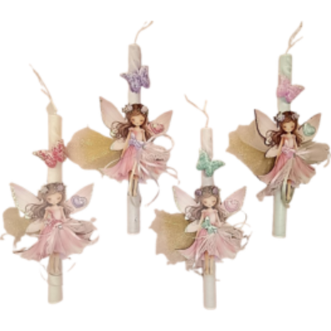 Λαμπάδα αρωματική ξύλινη φιγούρα νεράιδα μεγάλη (διάφορα χρώματα)