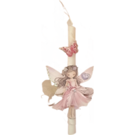 Λαμπάδα αρωματική ξύλινη φιγούρα νεράιδα μεγάλη (διάφορα χρώματα)