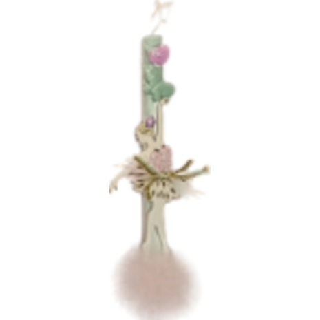 Λαμπάδα αρωματική πον-πον ξύλινη φιγούρα μπαλαρίνα (διάφορα χρώματα)