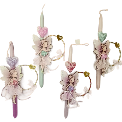 Λαμπάδα αρωματική ξύλινη φιγούρα νεράιδα (διάφορα χρώματα)