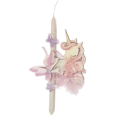 Λαμπάδα αρωματική ξύλινη φιγούρα μονόκερος (διάφορα χρώματα)