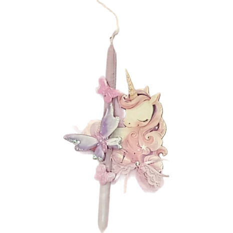 Λαμπάδα αρωματική ξύλινη φιγούρα μονόκερος (διάφορα χρώματα)