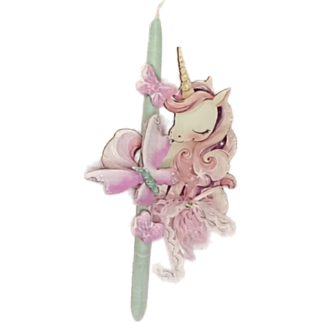 Λαμπάδα αρωματική ξύλινη φιγούρα μονόκερος (διάφορα χρώματα)