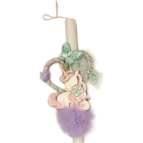 Λαμπάδα αρωματική ξύλινη φιγούρα μονόκερος (διάφορα χρώματα)