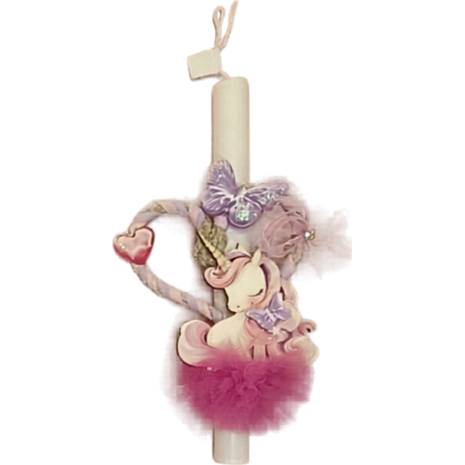 Λαμπάδα αρωματική ξύλινη φιγούρα μονόκερος (διάφορα χρώματα)