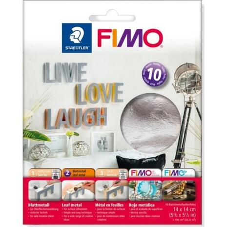 Φύλλα ασημί STAEDTLER FIMO μεταλλικό 14x14cm (συσκευασία 10 φύλλων)