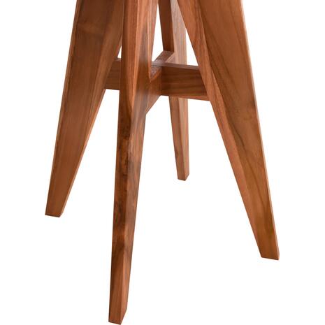 ΤΡΑΠΕΖΙ ΣΤΡΟΓΓΥΛΟ LEO HM9917 ΜΑΣΙΦ ΞΥΛΟ ΤΕΑΚ ΣΕ ΦΥΣΙΚΟ Φ70x75Υεκ.