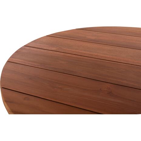 ΤΡΑΠΕΖΙ ΣΤΡΟΓΓΥΛΟ LEO HM9917 ΜΑΣΙΦ ΞΥΛΟ ΤΕΑΚ ΣΕ ΦΥΣΙΚΟ Φ70x75Υεκ.