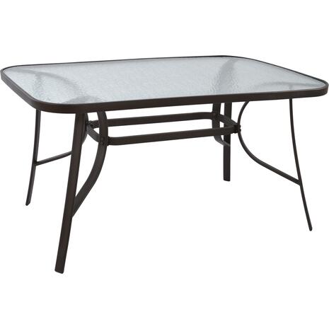 ΤΡΑΠΕΖΙ BRUNO 140Χ80Χ72Υεκ. ΚΑΦΕ ΜΕΤΑΛΛΙΚΟ ΜΕ ΓΥΑΛΙΝΗ ΕΠΙΦΑΝΕΙΑ HM5106.02