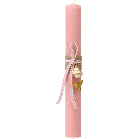 Λαμπάδα Deris Στρογγυλή Σαγρέ Με Πεταλουδίτσα Σάπιο Μήλο