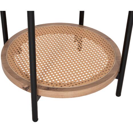 ΒΟΗΘΗΤΙΚΟ ΤΡΑΠΕΖΙ SEITZ HM18031 ΓΥΑΛΙ TOP-ΜΕΤΑΛΛΟ-RATTAN ΣΕ ΦΥΣΙΚΟ Φ50x56Υεκ.