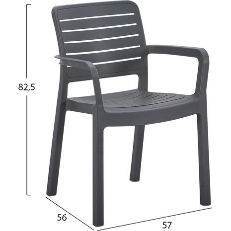 ΠΟΛΥΘΡΟΝΑ ΕΞΩΤ.ΧΩΡΟΥ FLAN HM6369.10 ΓΚΡΙ ΠΟΛΥΠΡΟΠΥΛΕΝΙΟ 57x56x82.5Yεκ.