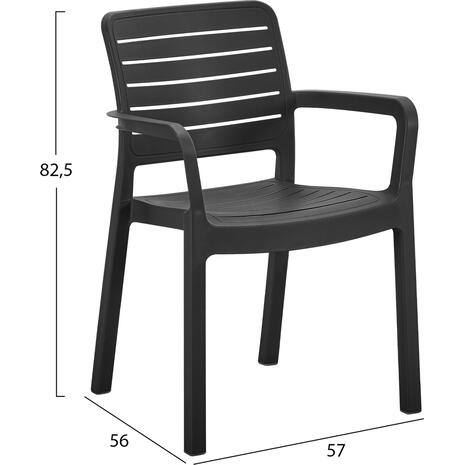 ΠΟΛΥΘΡΟΝΑ ΕΞΩΤ.ΧΩΡΟΥ FLAN HM6369.02 ΜΑΥΡΟ ΠΟΛΥΠΡΟΠΥΛΕΝΙΟ 57x56x82.5Yεκ.