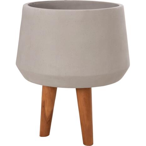 ΓΛΑΣΤΡΑ ΕΣΩΤ.ΧΩΡΟΥ QUAN HM4680.03M FIBER CEMENT ΓΚΡΙ--ΒΑΣΗ TEAK Φ35x50Υεκ