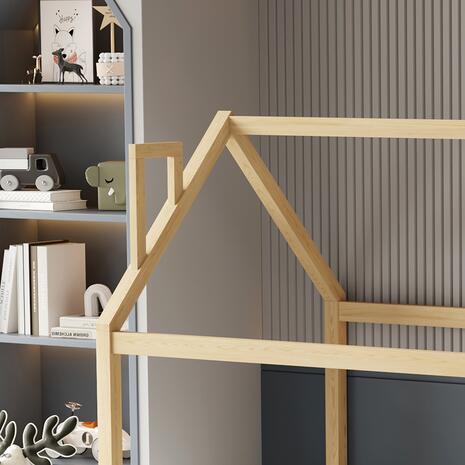 ΚΡΕΒΑΤΙ ΠΑΙΔΙΚΟ ΜΕ ΚΑΓΚΕΛΟ HOUSER HM706.01 τ.MONTESSORI ΞΥΛΟ ΠΕΥΚΟ ΦΥΣΙΚΟ-190x90εκ