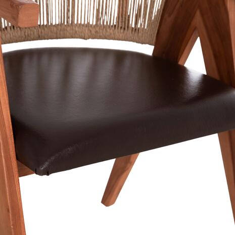 ΠΟΛΥΘΡΟΝΑ ΤΡΑΠΕΖΑΡΙΑΣ BRANN HM18238.11 ΞΥΛΟ ΤΕΑΚ-ΚΑΦΕ PU-ΣΧΟΙΝΙ 60x67x76Υεκ.