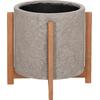ΓΛΑΣΤΡΑ ΕΣΩΤ.ΧΩΡΟΥ HOFF HM4682.03M FIBER CEMENT ΓΚΡΙ-TEAK ΒΑΣΗ Φ40x39Υεκ