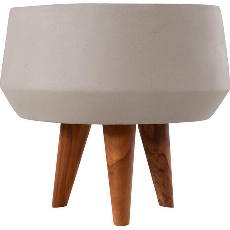 ΓΛΑΣΤΡΑ ΕΣΩΤ.ΧΩΡΟΥ QUAN HM4680.03S FIBER CEMENT ΓΚΡΙ--ΒΑΣΗ TEAK Φ37x36Υεκ
