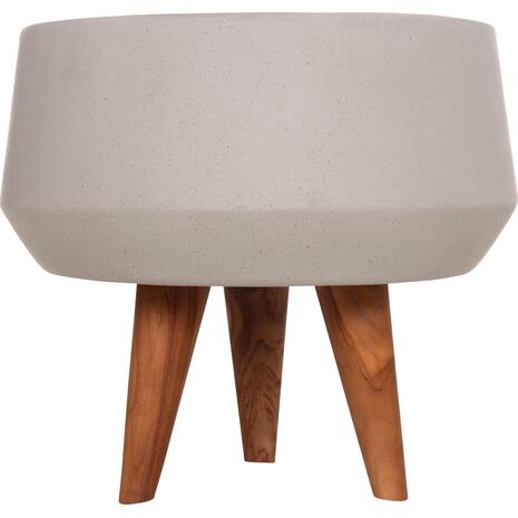 ΓΛΑΣΤΡΑ ΕΣΩΤ.ΧΩΡΟΥ QUAN HM4680.03S FIBER CEMENT ΓΚΡΙ--ΒΑΣΗ TEAK Φ37x36Υεκ