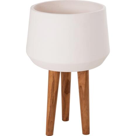 ΓΛΑΣΤΡΑ ΕΣΩΤ.ΧΩΡΟΥ QUAN HM4680.02L FIBER CEMENT ΛΕΥΚΟ--ΒΑΣΗ TEAK Φ38x62Υεκ