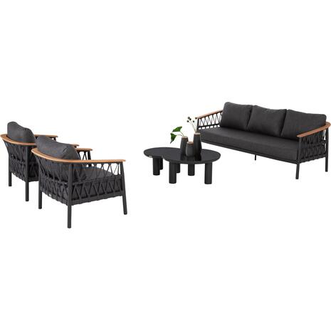 ΣΕΤ ΣΑΛΟΝΙ 5ΤΜΧ STREAM HM6426.01 ΑΝΘΡΑΚΙ ΑΛΟΥΜΙΝΙΟ-STRAP ΣΧΟΙΝΙ-OLEFIN