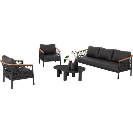 ΣΕΤ ΣΑΛΟΝΙ 5ΤΜΧ STREAM HM6426.01 ΑΝΘΡΑΚΙ ΑΛΟΥΜΙΝΙΟ-STRAP ΣΧΟΙΝΙ-OLEFIN