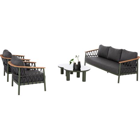 ΣΕΤ ΣΑΛΟΝΙ 5ΤΜΧ STREAM HM6426.07 ΠΡΑΣΙΝΟ ΑΛΟΥΜΙΝΙΟ-ΑΝΘΡΑΚΙ ΣΧΟΙΝΙ-OLEFIN