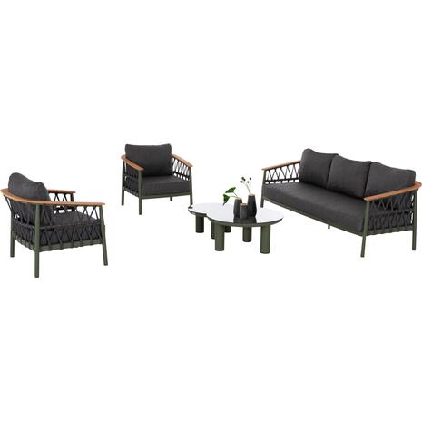 ΣΕΤ ΣΑΛΟΝΙ 5ΤΜΧ STREAM HM6426.07 ΠΡΑΣΙΝΟ ΑΛΟΥΜΙΝΙΟ-ΑΝΘΡΑΚΙ ΣΧΟΙΝΙ-OLEFIN