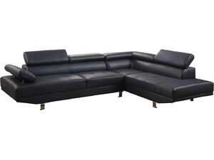 ΚΑΝΑΠΕΣ ΓΩΝΙΑ GORO ΔΕΞΙΑ HM3084.02R ΑΠΟ ΜΑΥΡΟ PU 270x200x87Υ εκ.