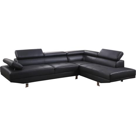 ΚΑΝΑΠΕΣ ΓΩΝΙΑ GORO ΔΕΞΙΑ HM3084.02R ΑΠΟ ΜΑΥΡΟ PU 270x200x87Υ εκ.