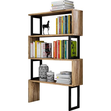 ΒΙΒΛΙΟΘΗΚΗ INGRID ΚΑΡΥΔΙ ΜΕ ΜΑΥΡΟ ΣΚΕΛΕΤΟ HM8867.01 80x22x128 εκ.