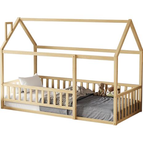 ΚΡΕΒΑΤΙ ΠΑΙΔΙΚΟ ΜΕ ΚΑΓΚΕΛΟ HOUSER HM706.01 τ.MONTESSORI ΞΥΛΟ ΠΕΥΚΟ ΦΥΣΙΚΟ-190x90εκ