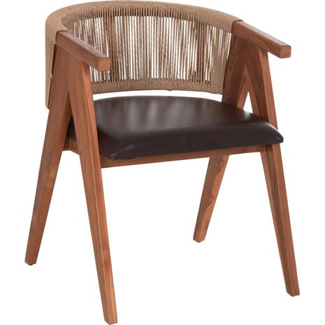 ΠΟΛΥΘΡΟΝΑ ΤΡΑΠΕΖΑΡΙΑΣ BRANN HM18238.11 ΞΥΛΟ ΤΕΑΚ-ΚΑΦΕ PU-ΣΧΟΙΝΙ 60x67x76Υεκ.