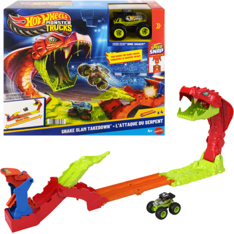Παιχνιδολαμπάδα Mattel hot wheels monster trucks πίστα - Επίθεση φιδιού (JJN44)