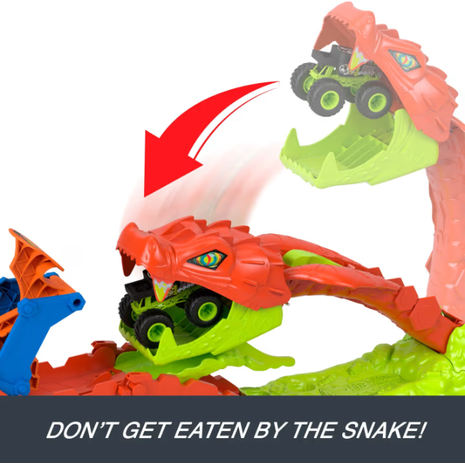 Παιχνιδολαμπάδα Mattel hot wheels monster trucks πίστα - Επίθεση φιδιού (JJN44)