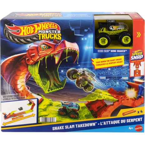 Παιχνιδολαμπάδα Mattel hot wheels monster trucks πίστα - Επίθεση φιδιού (JJN44)