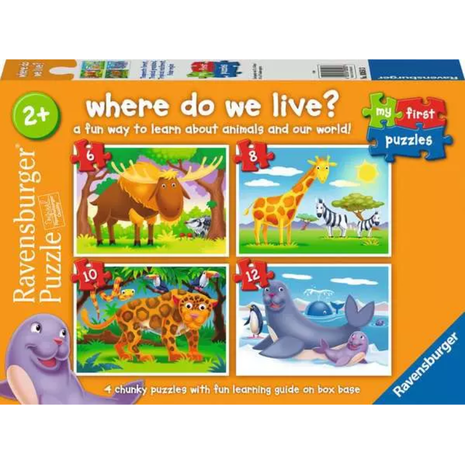 Ravensburger Τα Πρώτα μου Παζλ Ζώα του Κόσμου 4 σε 1