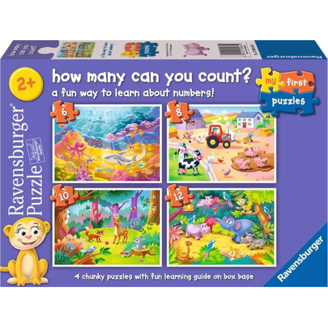 Ravensburger Τα Πρώτα μου Παζλ: Πόσα μετράς; 4 σε 1
