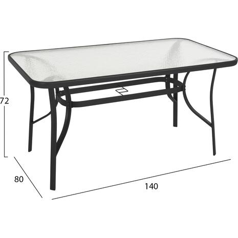 ΤΡΑΠΕΖΙ BRUNO HM5106.03 ΜΑΥΡΟ ΜΕΤΑΛΛΙΚΟ ΜΕ ΓΥΑΛΙΝΗ ΕΠΙΦΑΝΕΙΑ 140Χ80Χ72Υεκ