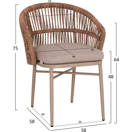 ΠΟΛΥΘΡΟΝΑ ΑΛΟΥΜΙΝΙΟΥ ORIN HM6265.03 ΚΑΠΟΥΤΣΙΝΟ- P.E.RATTAN ΣΕ ΦΥΣΙΚΟ 58x61x75Υεκ.
