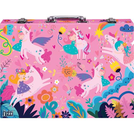 Happihobbi Κασετίνα Ζωγραφικής Deluxe 100 Αξεσουάρ Μονόκερος (1038-82063)