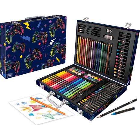 Happi Hobbi Happihobbi Κασετίνα Ζωγραφικής Deluxe 100 Αξεσουάρ Βιντεοπαιχνίδι (1038-82064)
