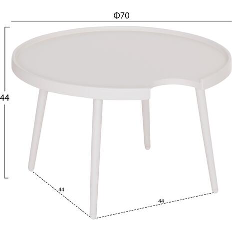 ΤΡΑΠΕΖΙ ΜΕΣΗΣ ΣΤΡΟΓΓΥΛΟ ΕΞ.ΧΩΡΟΥ TEROC HM6434.02 ΑΛΟΥΜΙΝΙΟ ΛΕΥΚΟ Φ70x44Υεκ