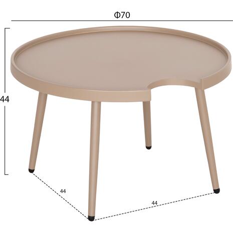 ΤΡΑΠΕΖΙ ΜΕΣΗΣ ΣΤΡΟΓΓΥΛΟ ΕΞ.ΧΩΡΟΥ TEROC HM6434.03 ΑΛΟΥΜΙΝΙΟ ΚΑΠΟΥΤΣΙΝΟ Φ70x44Υεκ