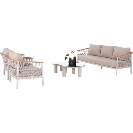 ΣΕΤ ΣΑΛΟΝΙ 5ΤΜΧ STREAM HM6426.02 ΚΡΕΜ ΑΛΟΥΜΙΝΙΟ--ΜΠΕΖ ΣΧΟΙΝΙ & OLEFIN