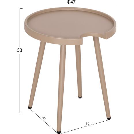 ΤΡΑΠΕΖΙ ΒΟΗΘΗΤΙΚΟ ΣΤΡΟΓΓΥΛΟ ΕΞ.ΧΩΡΟΥ TEROC HM6433.03 ΑΛΟΥΜΙΝΙΟ ΚΑΠΟΥΤΣΙΝΟ Φ47x53Υεκ